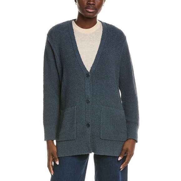 EILEEN FISHER Sweaters - Eileen Fisher Womens  Fluffy Cashmere-Blend Cardigan, Blue